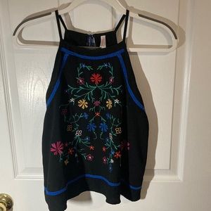 Xhilaration Floral Embroidered Top (Medium)
